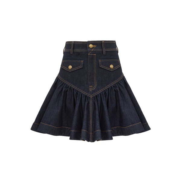 Zimmermann Denim Frill Mini Skirt