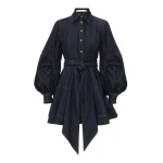 Zimmermann Denim Sash Mini Dress in Blue | Mini Dresses | Coveti