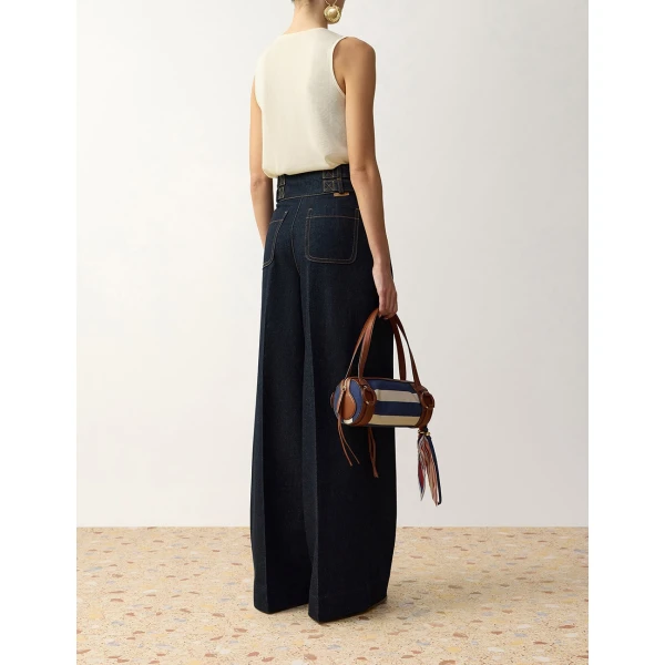 Zimmermann Denim Tailored Pant in Blue | Denim | Coveti, view 4