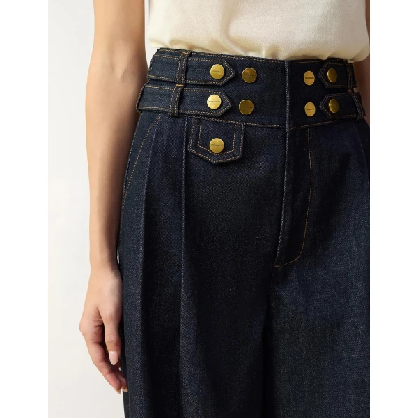 Zimmermann Denim Tailored Pant in Blue | Denim | Coveti, view 5