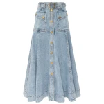 Zimmermann Denim Utility Midi Skirt in Blue | Denim Skirts | Coveti