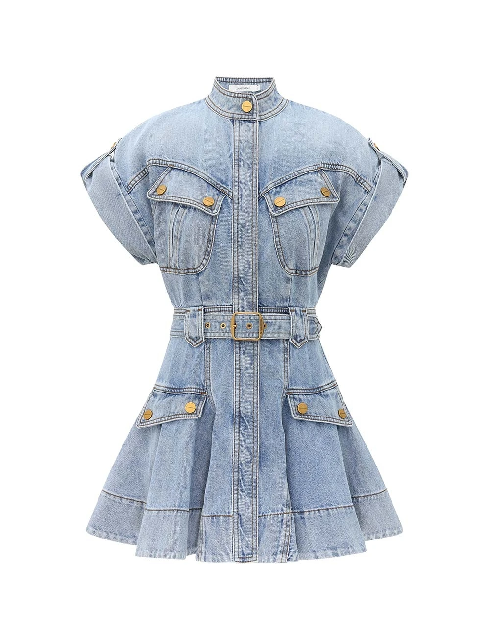 Zimmermann Denim Utility Mini Dress | Ready to Wear Collection Coveti Zimmermann Denim Utility Mini Dress