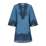 Zimmermann Echo Denim Applique Mini Dress in Blue | Mini Dresses | Coveti