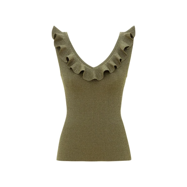 Echo Metallic Frill Top