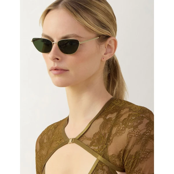 Zimmermann Ellis Cateye in Green | Sunglasses | Coveti, view 2