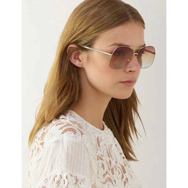 Zimmermann Ellis Hexagon in Blue | Sunglasses | Coveti, view 2