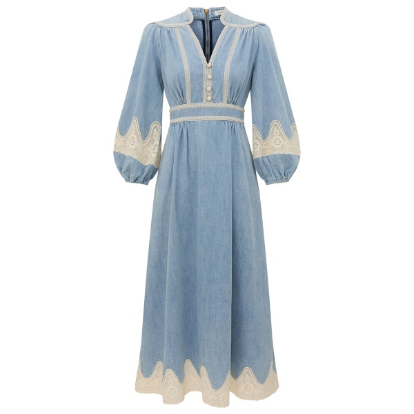 Zimmermann Fairlight Denim Lace Dress
