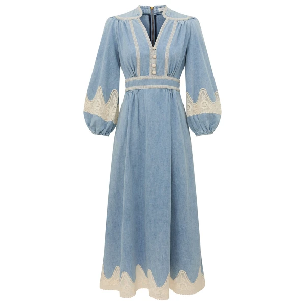 Fairlight Denim Lace Dress
