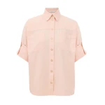 Zimmermann Fairlight Denim Relaxed Shirt in Pink | Tops | Coveti