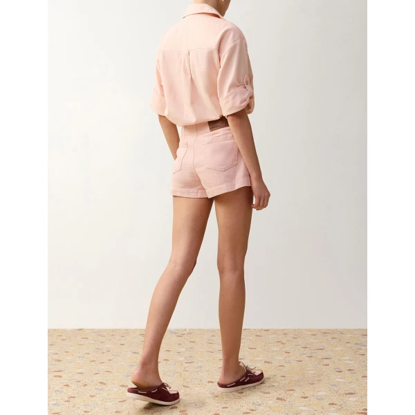 Zimmermann Fairlight Denim Relaxed Shirt in Pink | Tops | Coveti, view 4