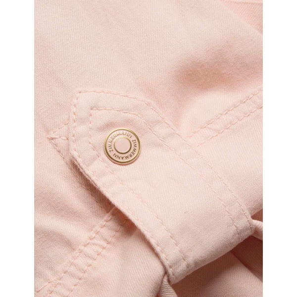 Zimmermann Fairlight Denim Relaxed Shirt in Pink | Tops | Coveti, view 6