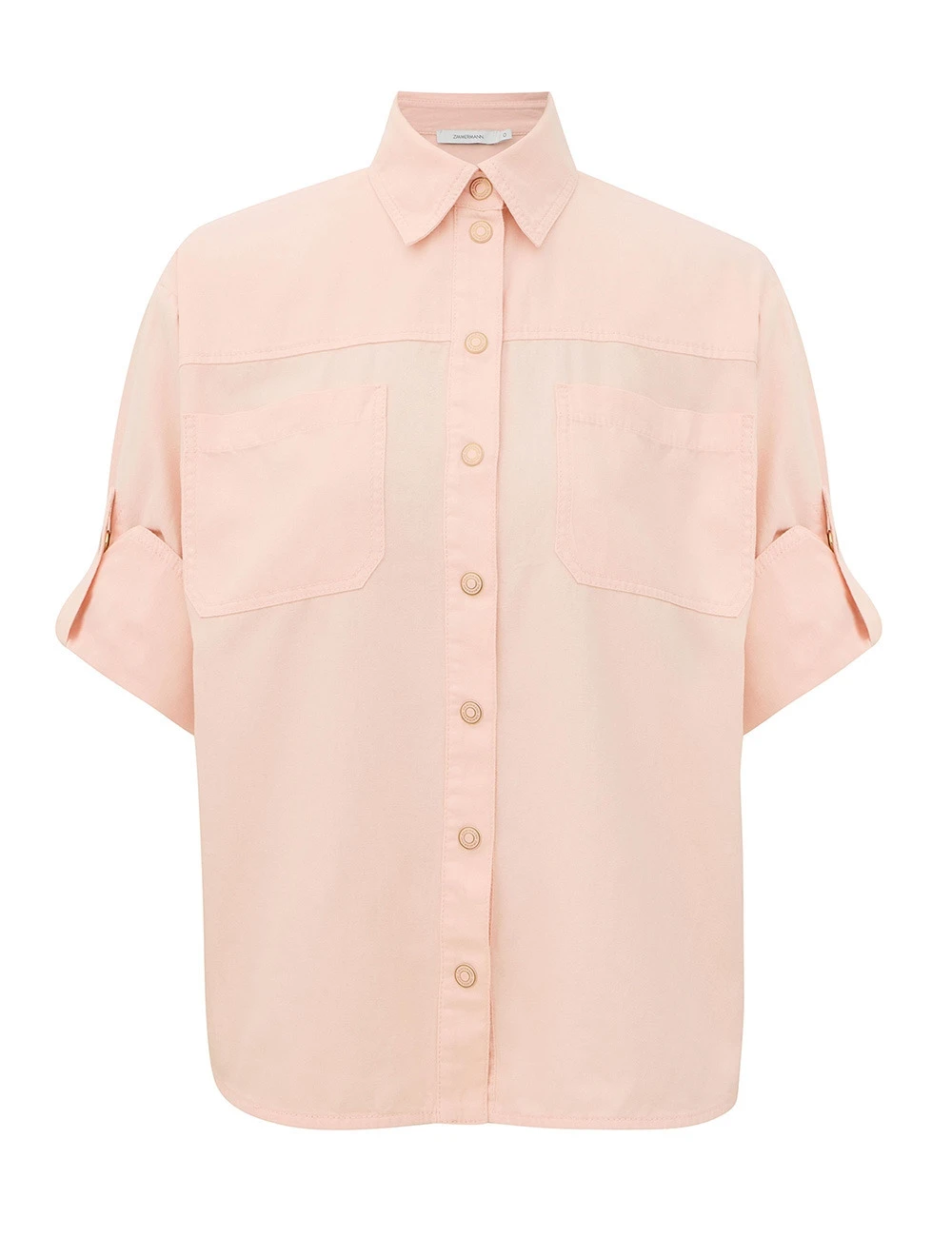 Zimmermann Fairlight Denim Relaxed Shirt in Pink Zimmermann Fairlight Denim Relaxed Shirt in Pink | Tops | Coveti