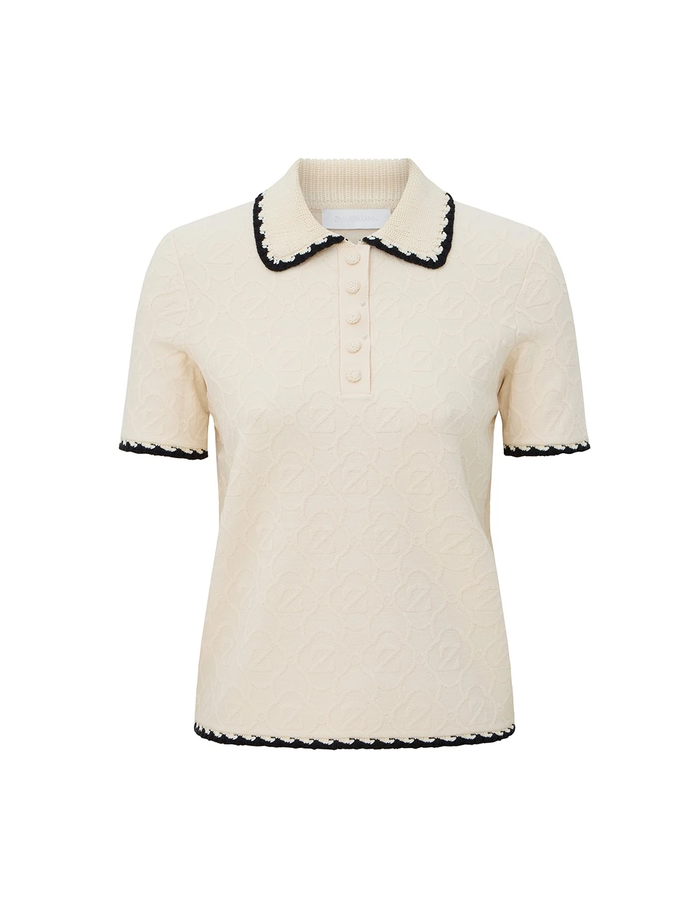 Zimmermann Fairlight Jacquard Polo | Ready to Wear Collection Coveti Zimmermann Fairlight Jacquard Polo