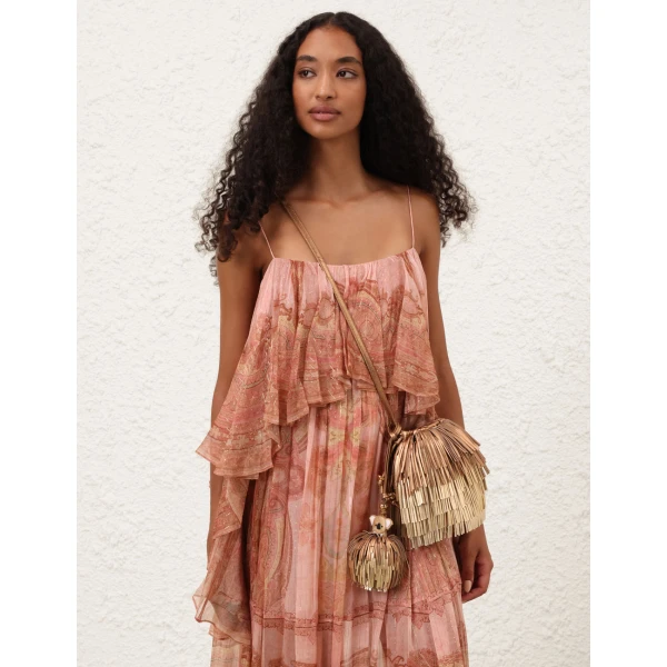 Zimmermann Fringe Crossbody in Gold, view 4