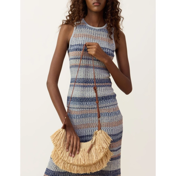 Zimmermann Goldentime Fringe Shoulder Bag in Beige | Shoulder & Crossbody Bags | Coveti, view 4