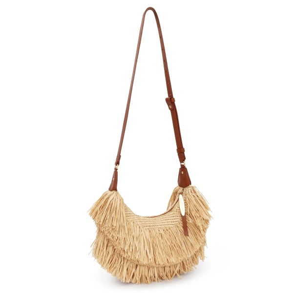 Zimmermann Goldentime Fringe Shoulder Bag in Beige | Shoulder & Crossbody Bags | Coveti, view 5