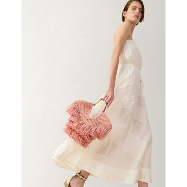 Zimmermann Goldentime Small Fringe Tote in Pink | Totes & Top-Handle Bags | Coveti, view 2
