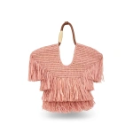 Zimmermann Goldentime Small Fringe Tote in Pink | Totes & Top-Handle Bags | Coveti