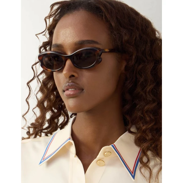 Zimmermann Goldie Oval in Beige | Sunglasses | Coveti, view 2