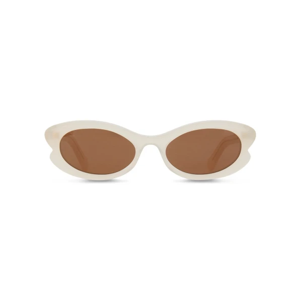 Zimmermann Goldie Oval in Ivory | Sunglasses | Coveti, view 3