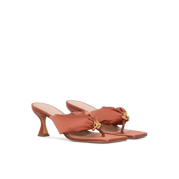 Zimmermann Idle Thong Mule 65 in Orange | Mules | Coveti, view 3