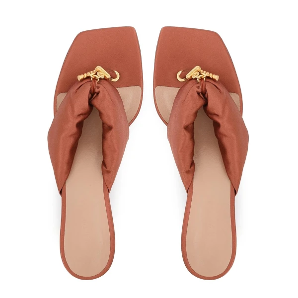 Zimmermann Idle Thong Mule 65 in Orange | Mules | Coveti, view 4