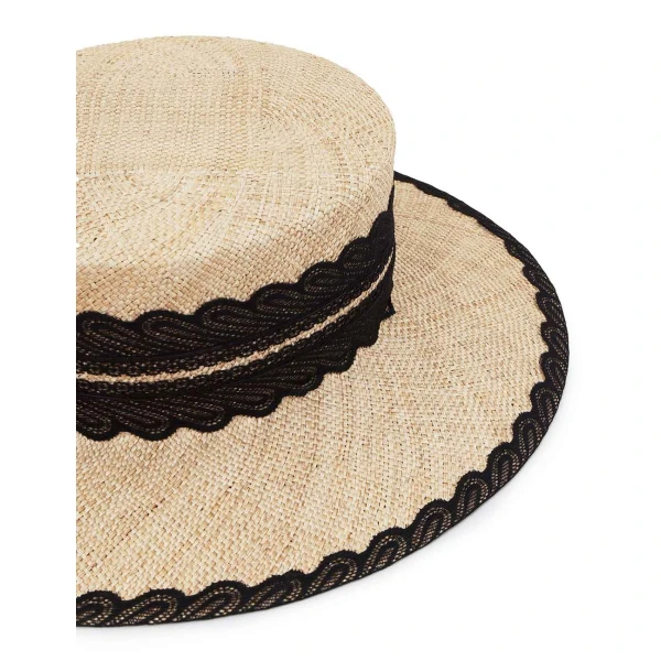 Zimmermann Lace Embellished Boater in Multicolour, view 3