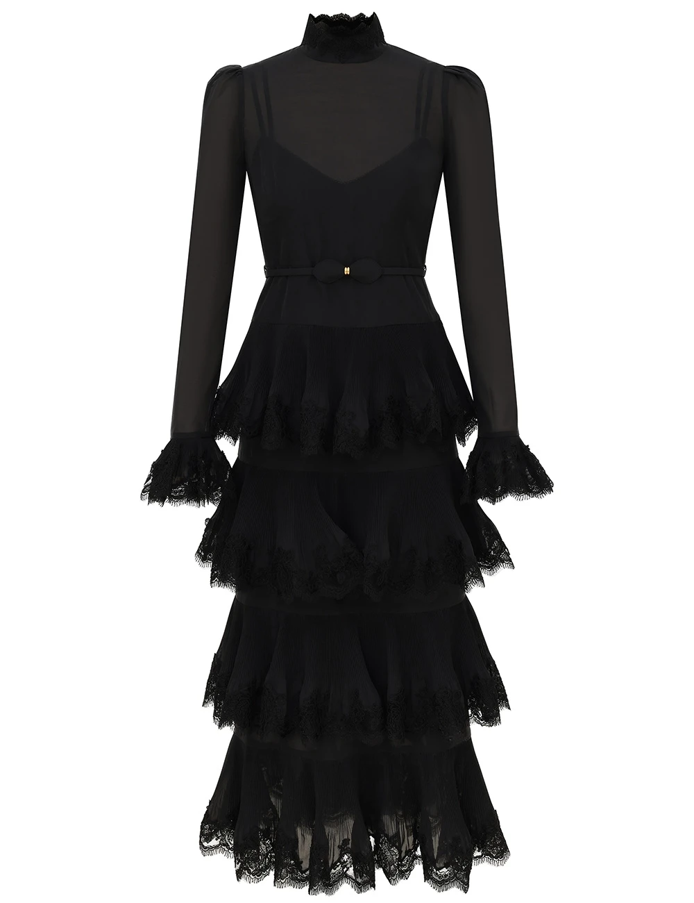 Zimmermann Lace Pleated Long Sleeve Midi | Ready to Wear Collection Coveti Zimmermann Lace Pleated Long Sleeve Midi