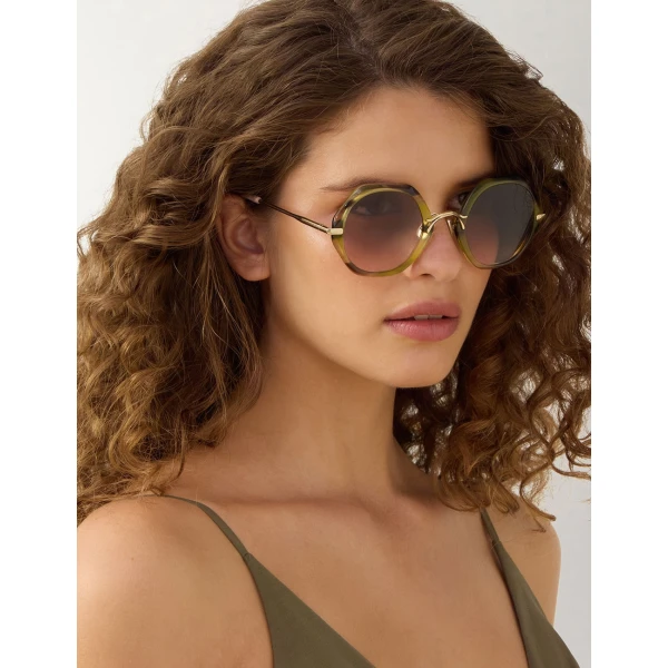 Zimmermann Mirel Oversize in Green | Sunglasses | Coveti, view 2