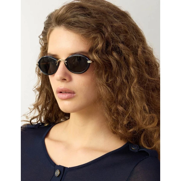 Zimmermann Mirel Round in Black | Sunglasses | Coveti, view 2