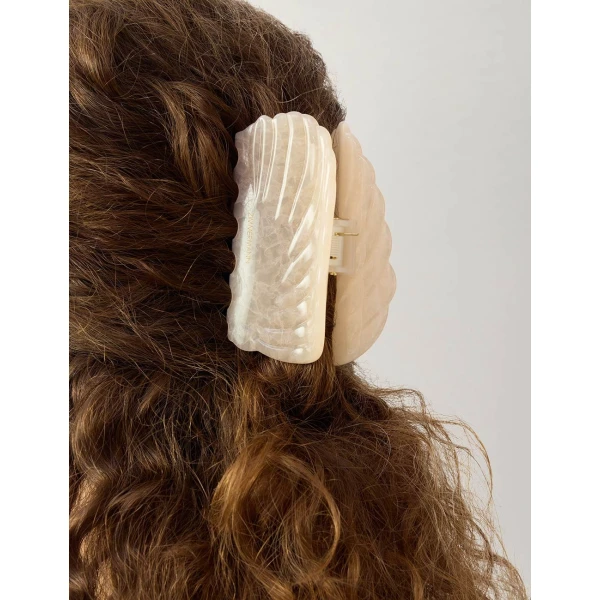 Zimmermann Plume Hair Clasp in Ivory, view 4