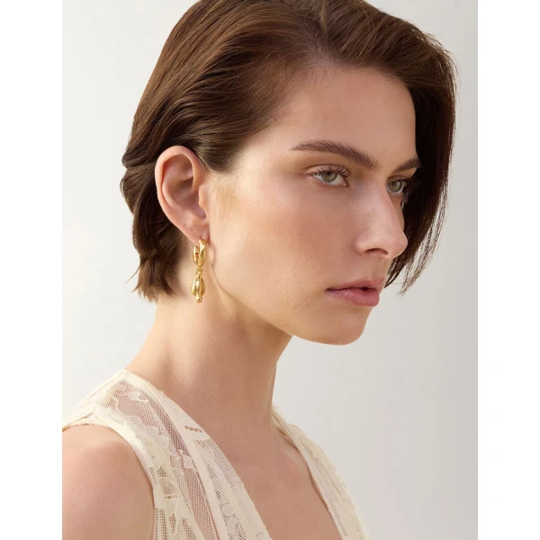 Zimmermann Plume Hoops in Gold, view 2