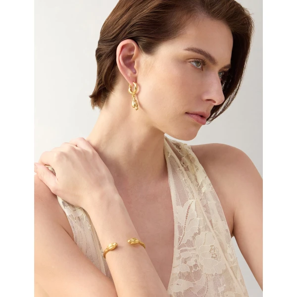 Zimmermann Plume Hoops in Gold, view 6