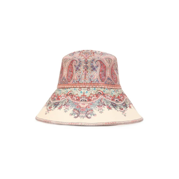 Zimmermann Printed Long Brim Bucket Hat in Multicolour | Hats | Coveti, view 5
