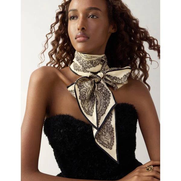 Zimmermann Printed Silk Neck Scarf in Multicolour | Scarves | Coveti, view 2