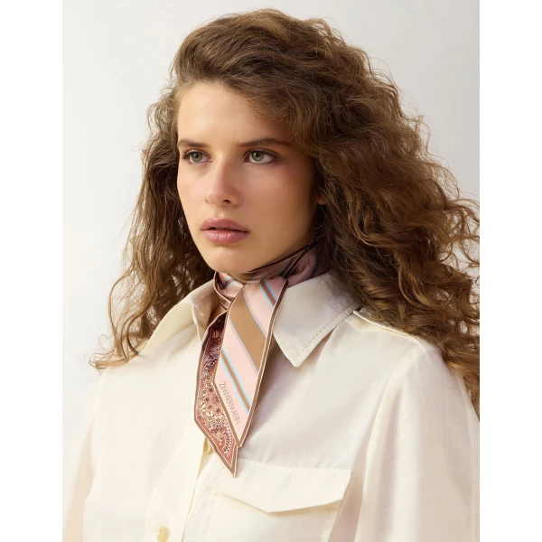 Zimmermann Printed Silk Ribbon Scarf in Multicolour, view 2