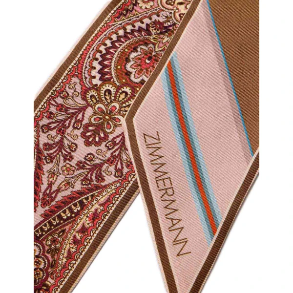 Zimmermann Printed Silk Ribbon Scarf in Multicolour, view 3