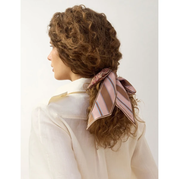 Zimmermann Printed Silk Ribbon Scarf in Multicolour, view 4