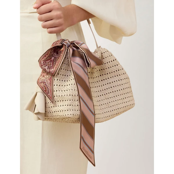 Zimmermann Printed Silk Ribbon Scarf in Multicolour, view 6