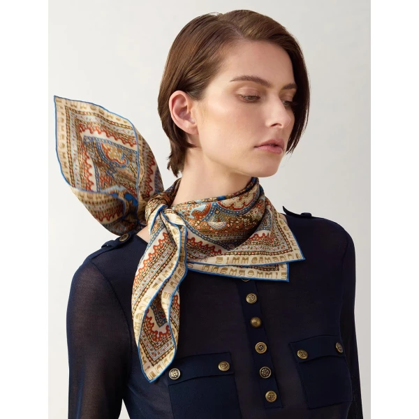 Zimmermann Printed Silk Square 70 in Multicolour, view 2