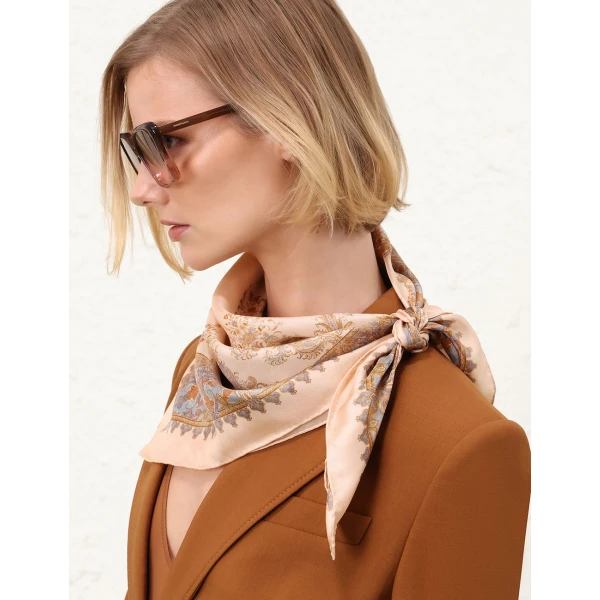 Zimmermann Printed Silk Square 70 in Multicolour, view 4