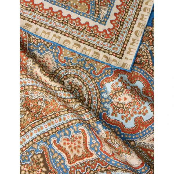 Zimmermann Printed Silk Square 70 in Multicolour, view 5