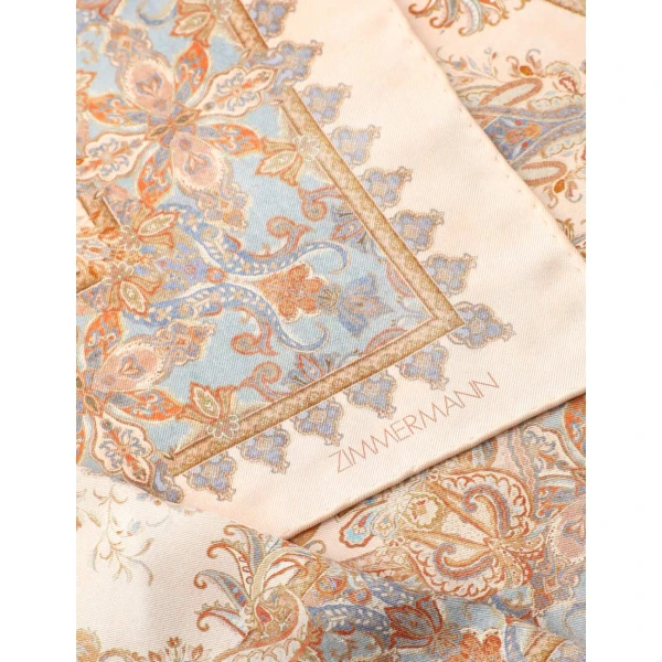Zimmermann Printed Silk Square 70 in Multicolour, view 5