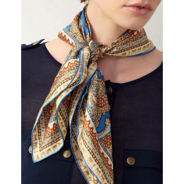 Zimmermann Printed Silk Square 70 in Multicolour, view 6