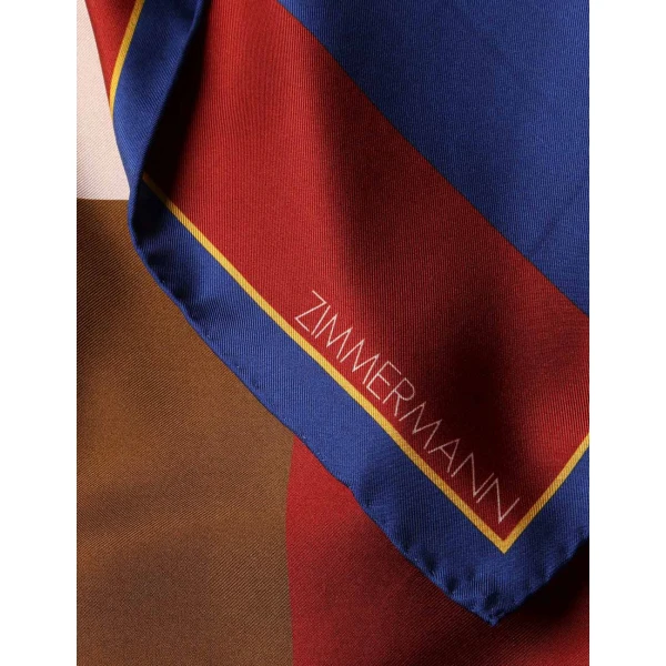 Zimmermann Printed Silk Square 90 in Multicolour, view 5