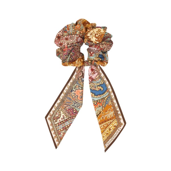 Zimmermann Printed Silk Tie Scrunchie | Accessories | Coveti