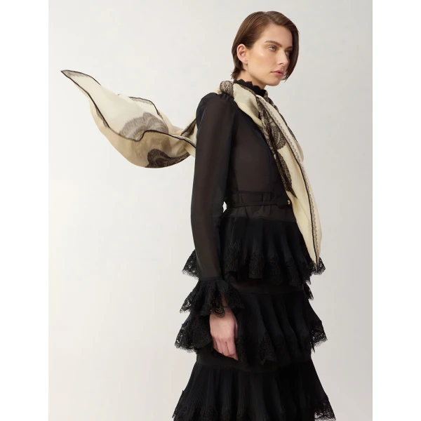 Zimmermann Printed Wool Shawl in Multicolour, view 6