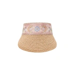 Zimmermann Raffia Visor in Beige | Hats | Coveti