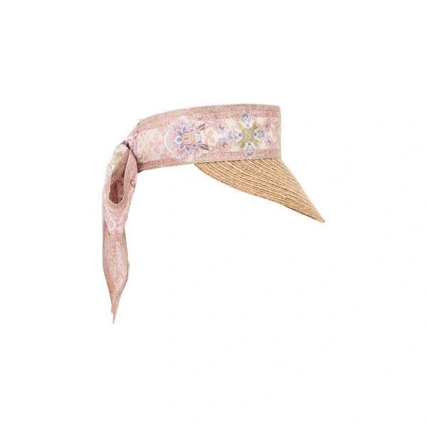 Zimmermann Raffia Visor in Beige | Hats | Coveti, view 4
