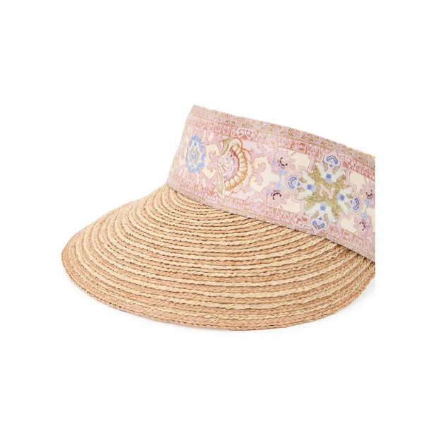 Zimmermann Raffia Visor in Beige | Hats | Coveti, view 6